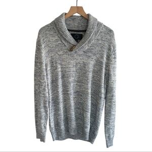Even Tide Shawl Collar Sweater Men's M Light Blue Pullover Preppy Office Casual